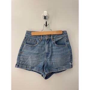 PacSun Medium Wash Denim High Rise Mom Shorts, Size 26